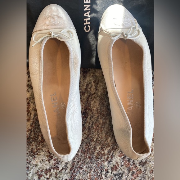Chanel ballerina flats light blue silver toe cap - Picture 12 of 16